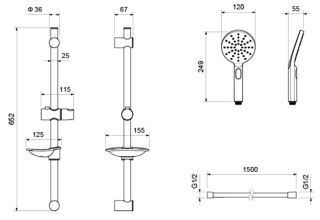 Комплект для душа Aquatek Оберон AQ1232MB чёрный матовый